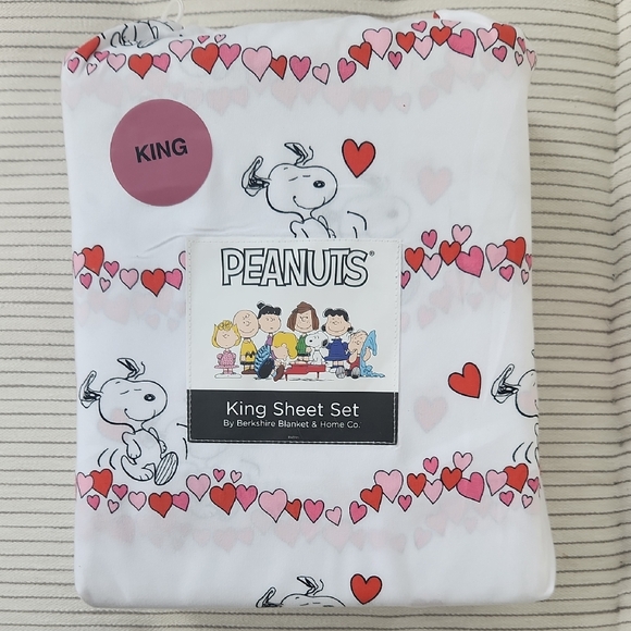 Berkshire Peanuts King Sheet Set - White and Red